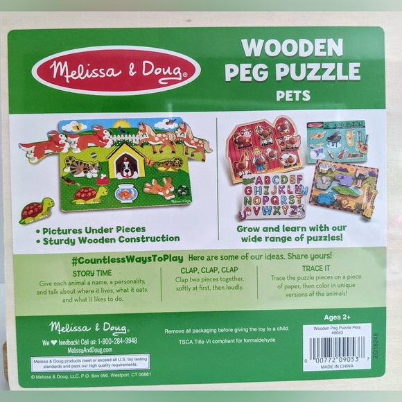Melissa & Doug Abacus & "Pets" Wooden Peg Puzzle - Picture 9 of 13